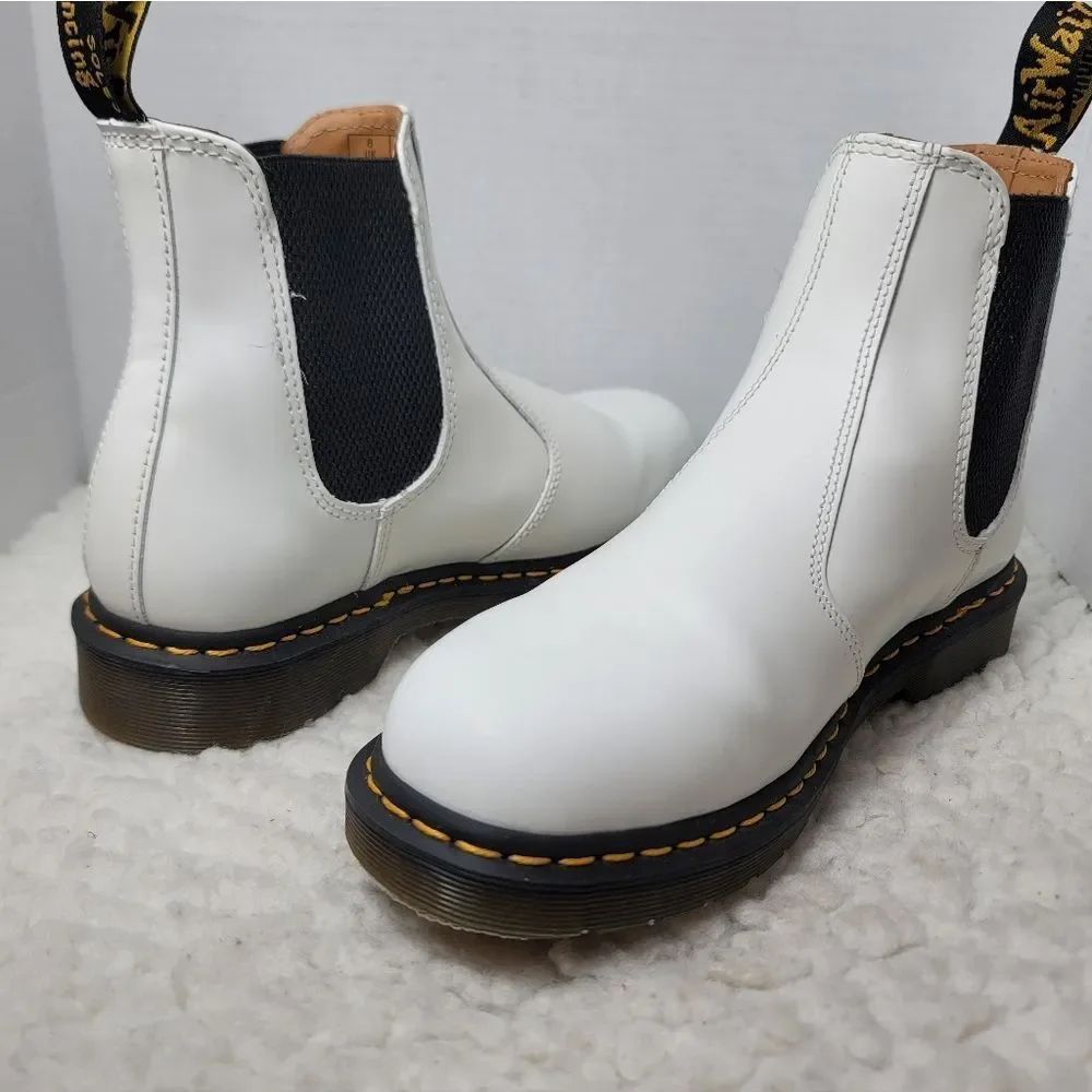Dr. Martens 2976 YS Chelsea Boots White Smooth Leather Men’s Size 9